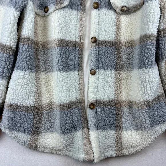 MAC Tools Plaid Sherpa Shacket Mens Medium Workwear Camping Outdoors Cabin - Picture 5 of 15